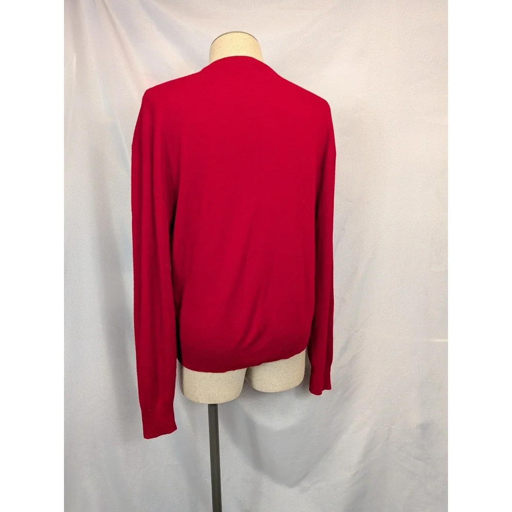Vintage Cunard Countess‎ Cruise Ship Sweater Mens L Red V-Neck McBriar Made USA